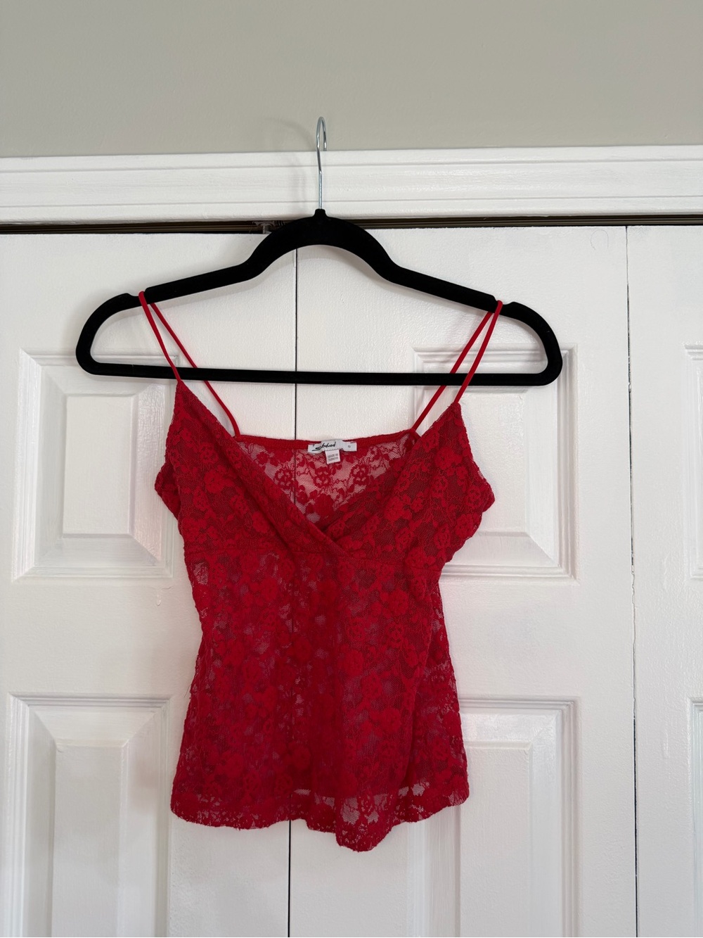 Subdued Red Lace Cami with Spaghetti Straps (S)